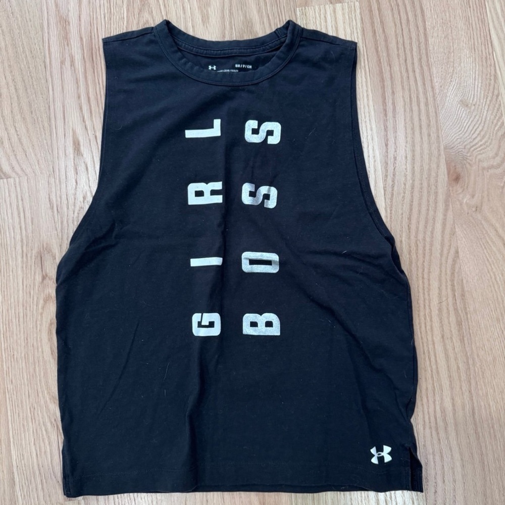 Under Armour Black Graphic Crop Muscle Tee